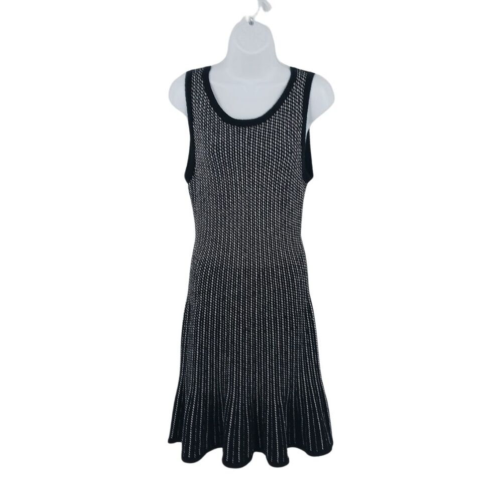 Milly Black & White Knit Vertical Striped Dress Sz Small